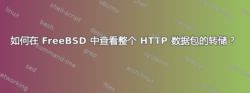 如何在 FreeBSD 中查看整个 HTTP 数据包的转储？