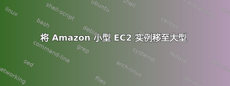 将 Amazon 小型 EC2 实例移至大型