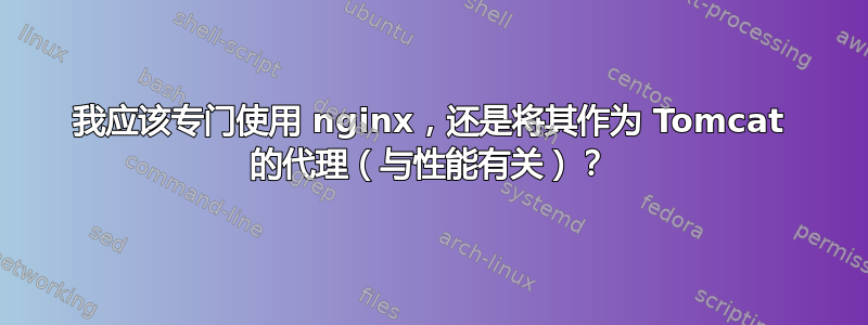 我应该专门使用 nginx，还是将其作为 Tomcat 的代理（与性能有关）？