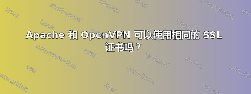 Apache 和 OpenVPN 可以使用相同的 SSL 证书吗？