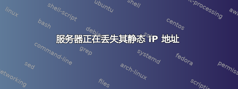 服务器正在丢失其静态 IP 地址