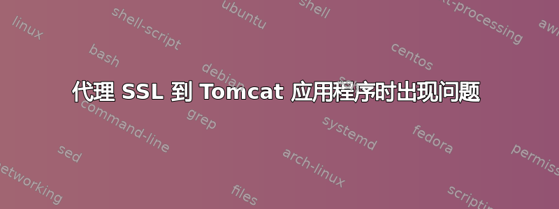 代理 SSL 到 Tomcat 应用程序时出现问题