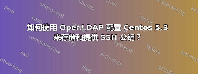 如何使用 OpenLDAP 配置 Centos 5.3 来存储和提供 SSH 公钥？