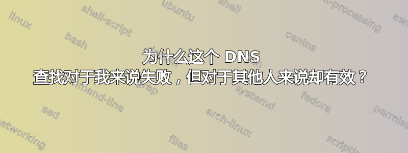 为什么这个 DNS 查找对于我来说失败，但对于其他人来说却有效？