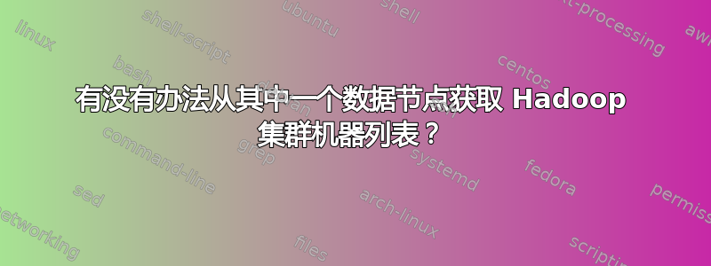 有没有办法从其中一个数据节点获取 Hadoop 集群机器列表？