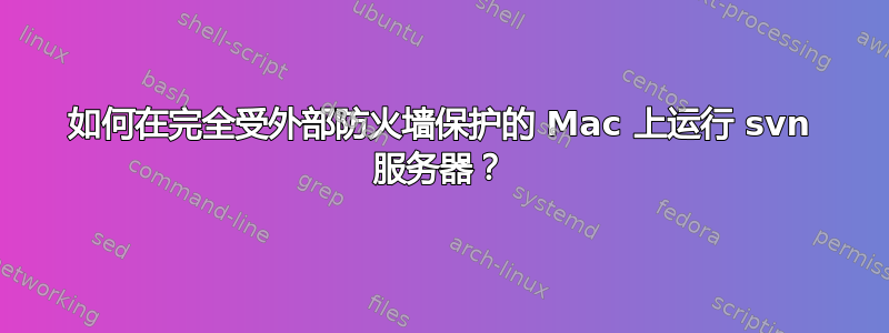 如何在完全受外部防火墙保护的 Mac 上运行 svn 服务器？