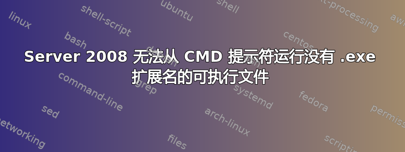 Server 2008 无法从 CMD 提示符运行没有 .exe 扩展名的可执行文件