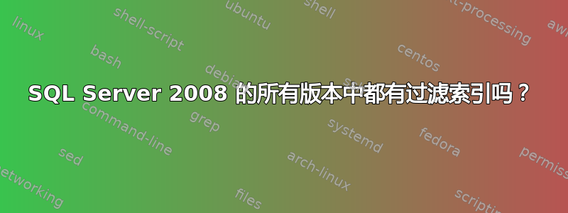 SQL Server 2008 的所有版本中都有过滤索引吗？