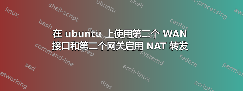 在 ubuntu 上使用第二个 WAN 接口和第二个网关启用 NAT 转发