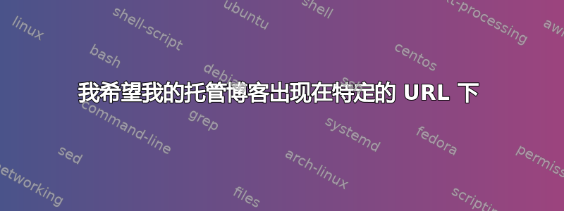 我希望我的托管博客出现在特定的 URL 下