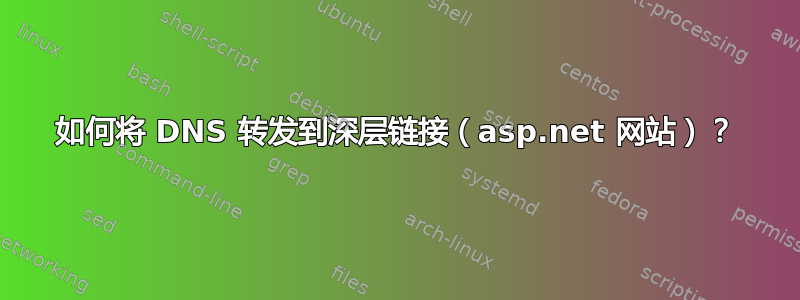 如何将 DNS 转发到深层链接（asp.net 网站）？