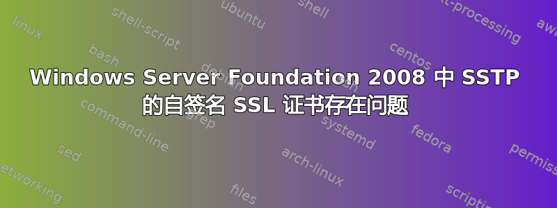 Windows Server Foundation 2008 中 SSTP 的自签名 SSL 证书存在问题