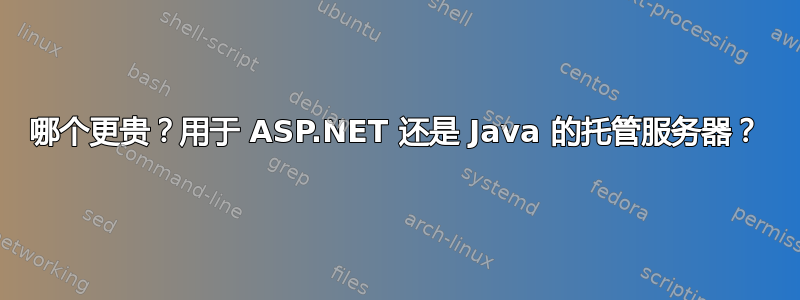 哪个更贵？用于 ASP.NET 还是 Java 的托管服务器？