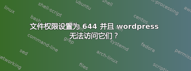 文件权限设置为 644 并且 wordpress 无法访问它们？