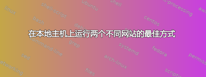 在本地主机上运行两个不同网站的最佳方式