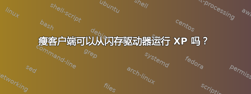 瘦客户端可以从闪存驱动器运行 XP 吗？