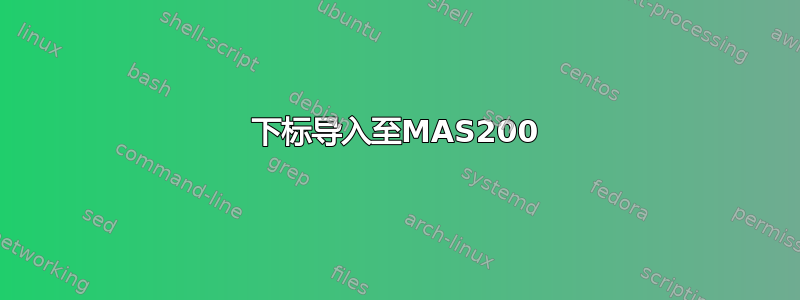 下标导入至MAS200