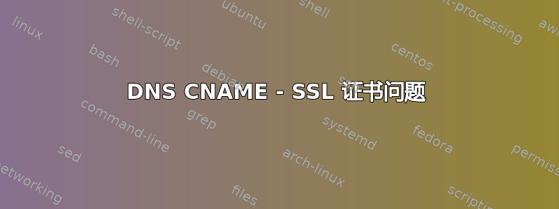 DNS CNAME - SSL 证书问题