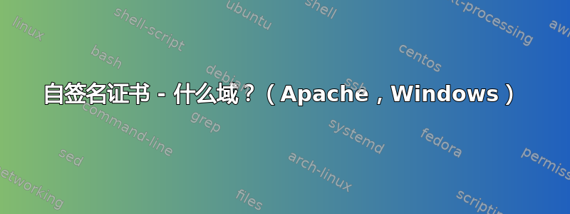 自签名证书 - 什么域？（Apache，Windows）