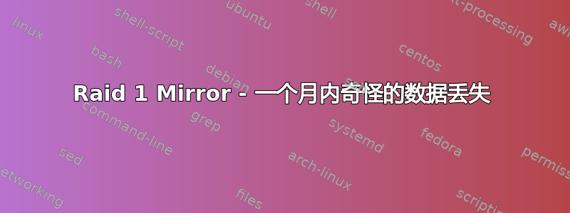 Raid 1 Mirror - 一个月内奇怪的数据丢失