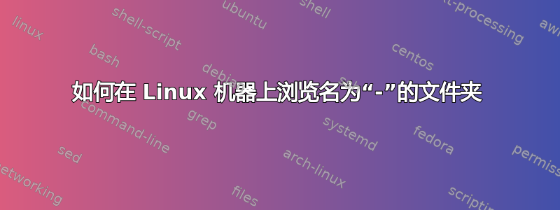 如何在 Linux 机器上浏览名为“-”的文件夹