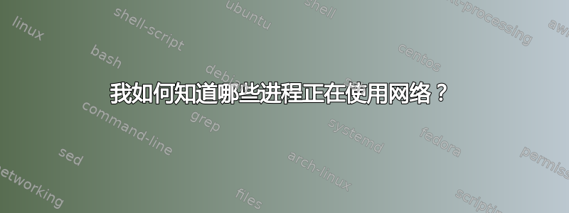 我如何知道哪些进程正在使用网络？