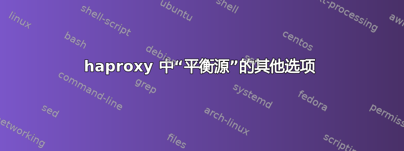 haproxy 中“平衡源”的其他选项