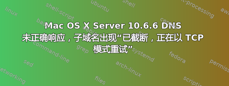 Mac OS X Server 10.6.6 DNS 未正确响应，子域名出现“已截断，正在以 TCP 模式重试”