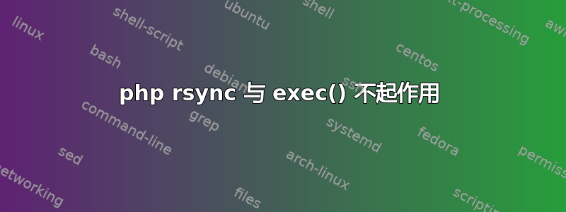 php rsync 与 exec() 不起作用