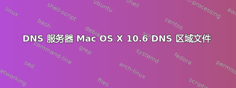 DNS 服务器 Mac OS X 10.6 DNS 区域文件