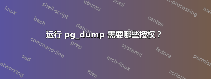 运行 pg_dump 需要哪些授权？