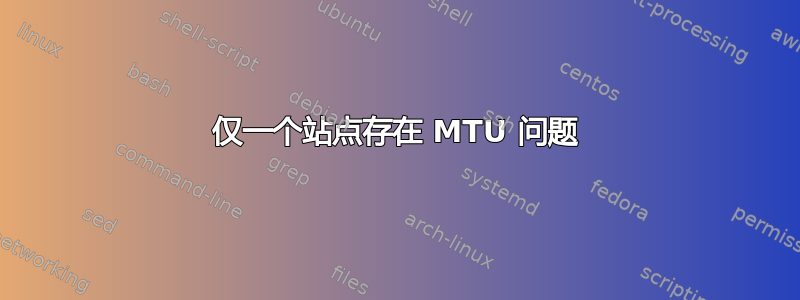 仅一个站点存在 MTU 问题