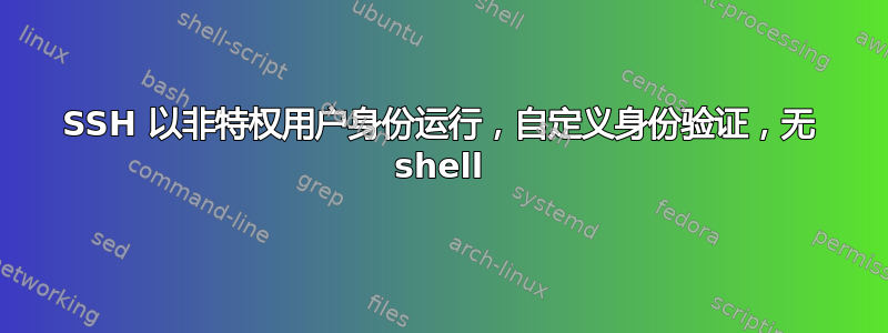 SSH 以非特权用户身份运行，自定义身份验证，无 shell