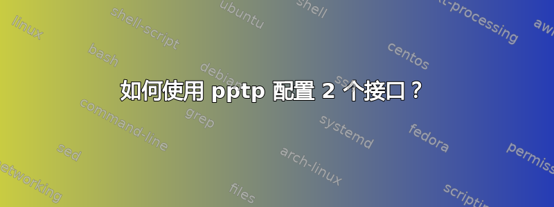 如何使用 pptp 配置 2 个接口？