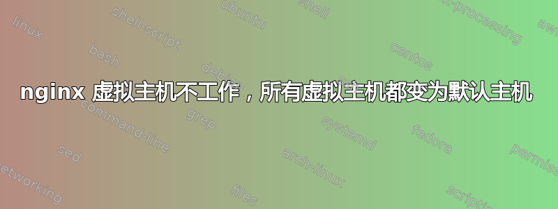 nginx 虚拟主机不工作，所有虚拟主机都变为默认主机