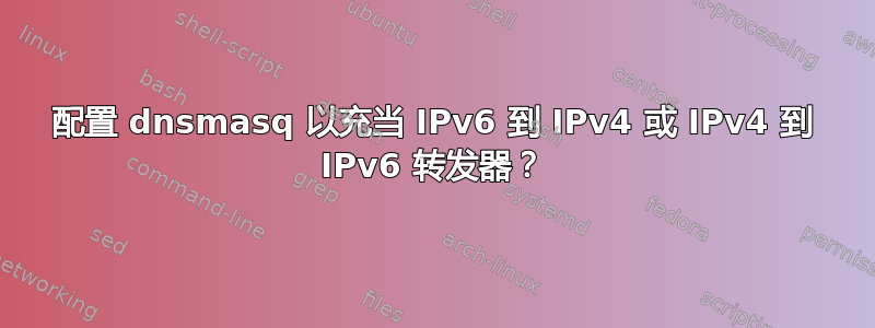 配置 dnsmasq 以充当 IPv6 到 IPv4 或 IPv4 到 IPv6 转发器？