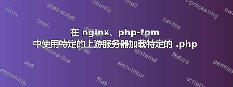 在 nginx、php-fpm 中使用特定的上游服务器加载特定的 .php