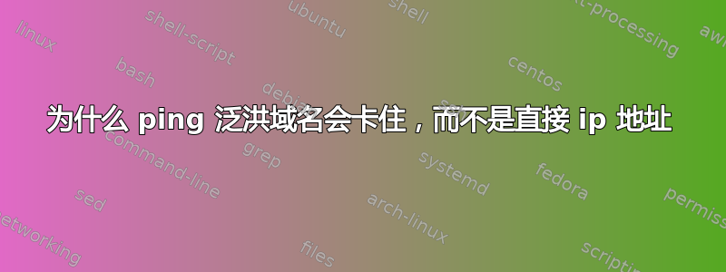 为什么 ping 泛洪域名会卡住，而不是直接 ip 地址