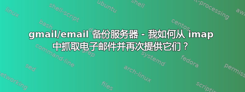 gmail/email 备份服务器 - 我如何从 imap 中抓取电子邮件并再次提供它们？