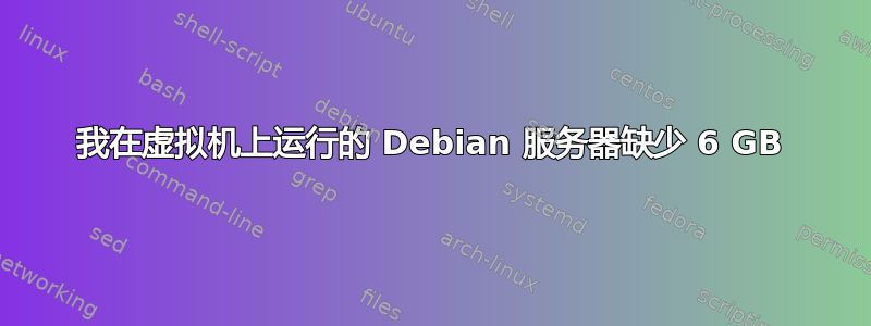 我在虚拟机上运行的 Debian 服务器缺少 6 GB