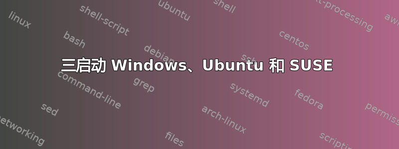 三启动 Windows、Ubuntu 和 SUSE