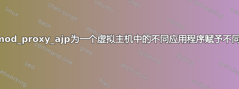 如何配置mod_proxy_ajp为一个虚拟主机中的不同应用程序赋予不同的权限？