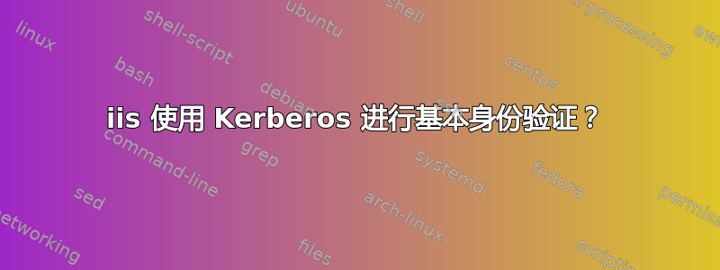 iis 使用 Kerberos 进行基本身份验证？