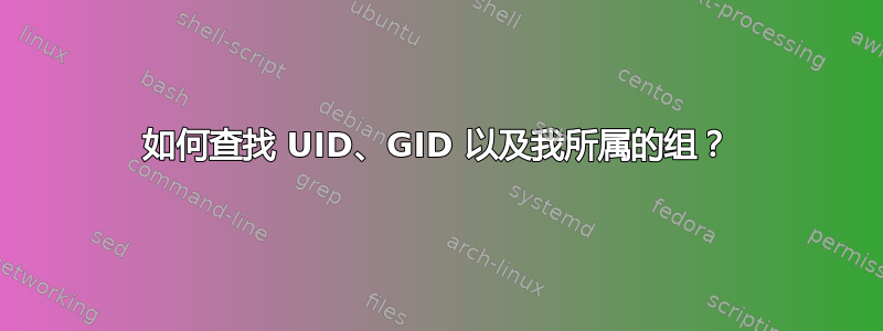 如何查找 UID、GID 以及我所属的组？