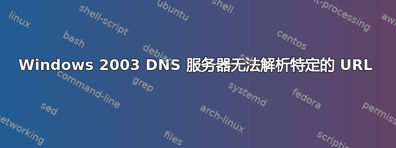 Windows 2003 DNS 服务器无法解析特定的 URL