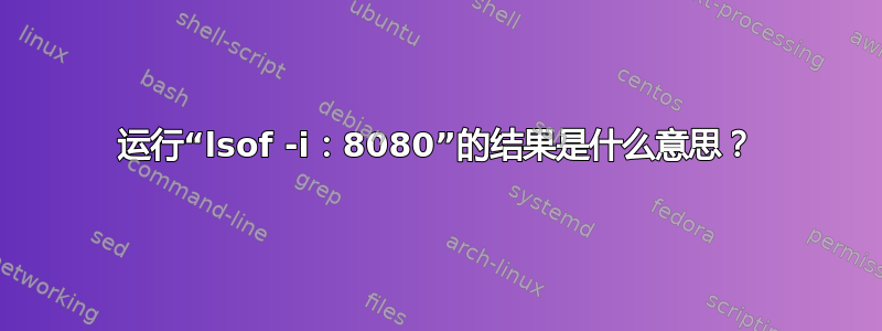 运行“lsof -i：8080”的结果是什么意思？