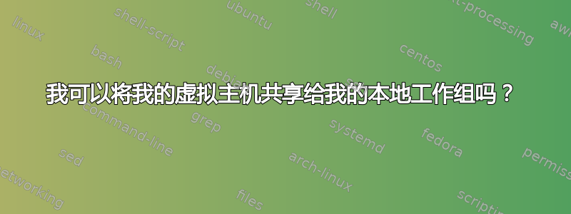 我可以将我的虚拟主机共享给我的本地工作组吗？