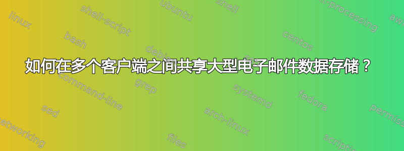 如何在多个客户端之间共享大型电子邮件数据存储？