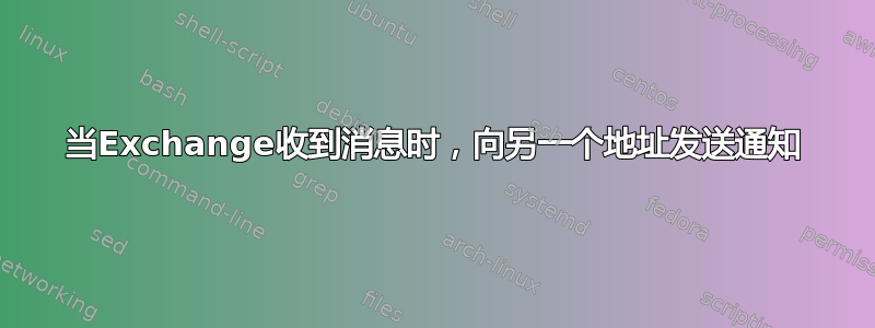 当Exchange收到消息时，向另一个地址发送通知