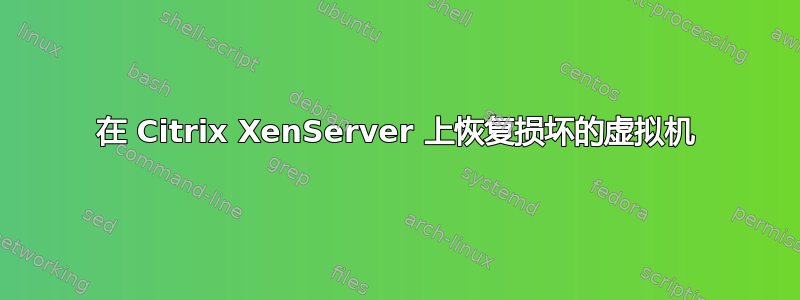 在 Citrix XenServer 上恢复损坏的虚拟机